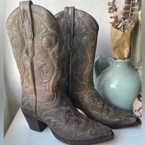 Dan Post Brown Western Cowboy Boots